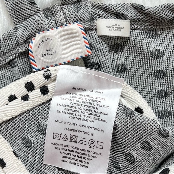 SOLD-Anthropologie Polka Dot Retro Halter Cream and Black Sleeveless Top - Picture 11 of 12